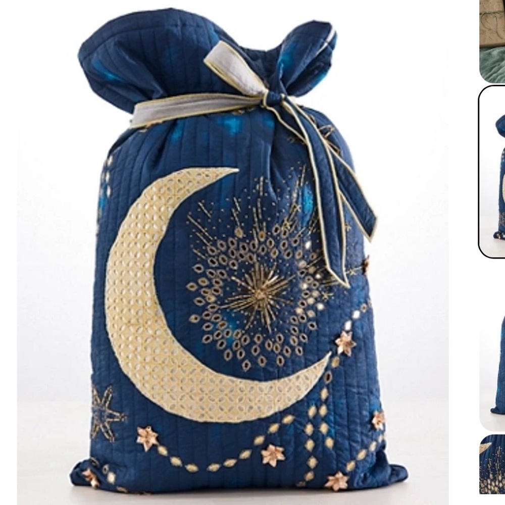 New Free People FP One Perfect Present Gift Sack Blue Moon 18x28